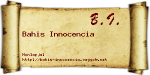 Bahis Innocencia névjegykártya